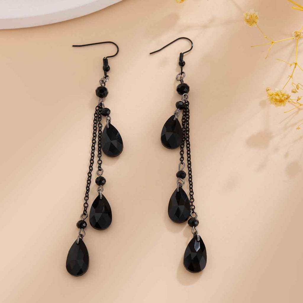 Fashionable Tassel Crystal Pendant Earrings - Halloween Dance Diamond Blood Drop Earrings for Women-Casual Fashion - The Artisan's Wardrobe