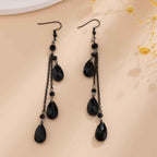 Fashionable Tassel Crystal Pendant Earrings - Halloween Dance Diamond Blood Drop Earrings for Women-Casual Fashion - The Artisan's Wardrobe