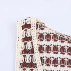 Deep V-Neck Tassel Vest for Women - Stylish Sleeveless Knit Top for Summer-Casual Fashion - The Artisan's Wardrobe