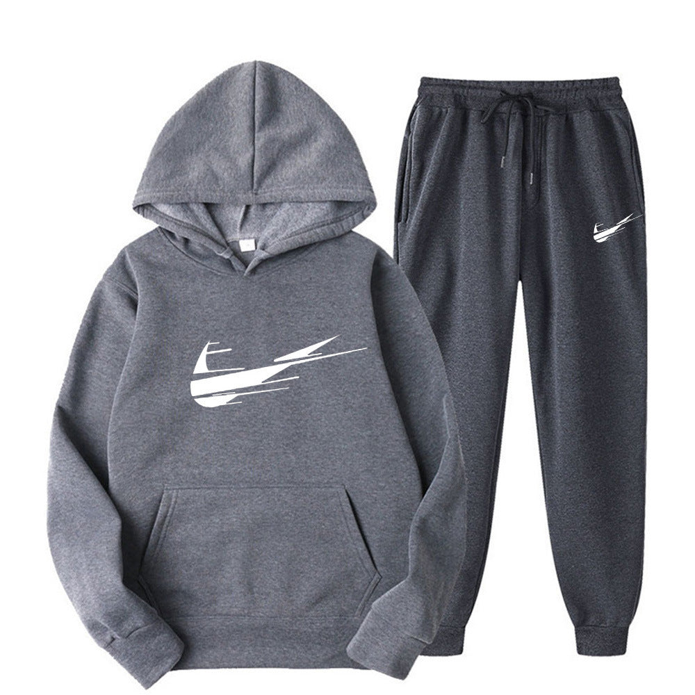 Men's and Women's Fleece Hoodies Sports Suit - Trendy Casual Pullover and Printed Sweatpants Set-Casual Fashion - The Artisan's Wardrobe