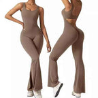 Women's Backless Jumpsuit - Sexy Sleeveless Flared Yoga Vest for Lifting Hips-Casual Fashion - The Artisan's Wardrobe