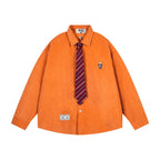 Fun Cartoon Embroidery Shirt - Unisex Loose Casual Long Sleeve Dress Shirt-Casual Fashion - The Artisan's Wardrobe