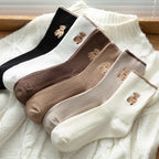 Women's Bear Cotton Socks - Comfortable Soft Crew Sports Socks Set of 6 Pairs-Casual Fashion - The Artisan's Wardrobe