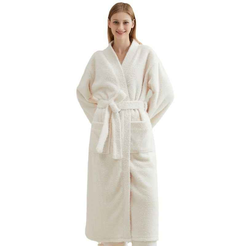 Couple Flannel Pajamas Casual European and American Loose Bathrobe Nightgown-Casual Fashion - The Artisan's Wardrobe