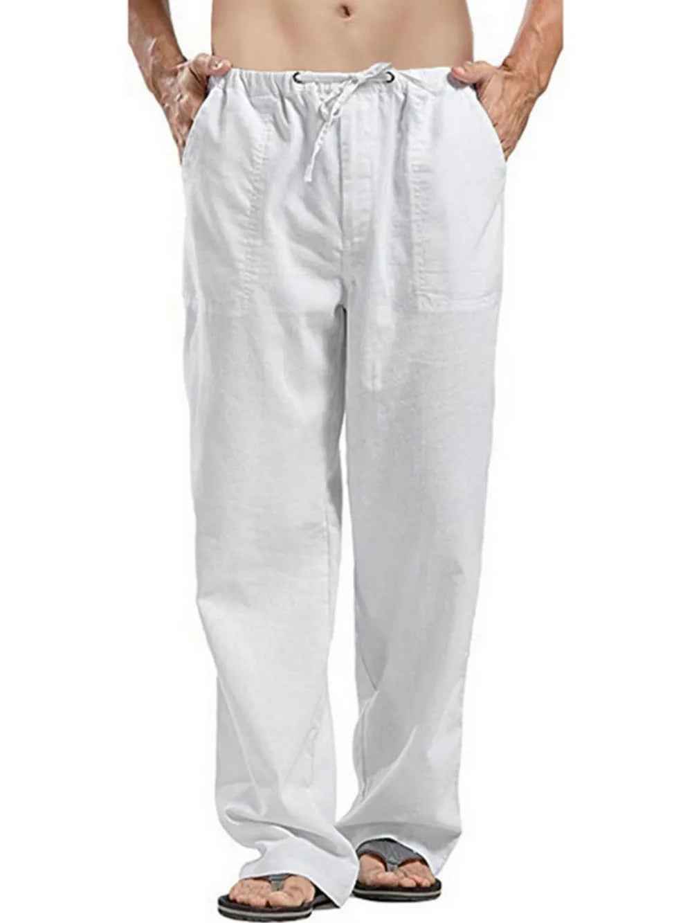 Men's Plus Size Drawstring Pants - Straight Leg Full Size Comfort-Casual Fashion - The Artisan's Wardrobe