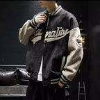 Deer Skin Baseball Jacket for Men – Trendy Japanese Loose Retro Style Spring & Autumn Windproof Sports Wear-Casual Fashion - The Artisan's Wardrobe