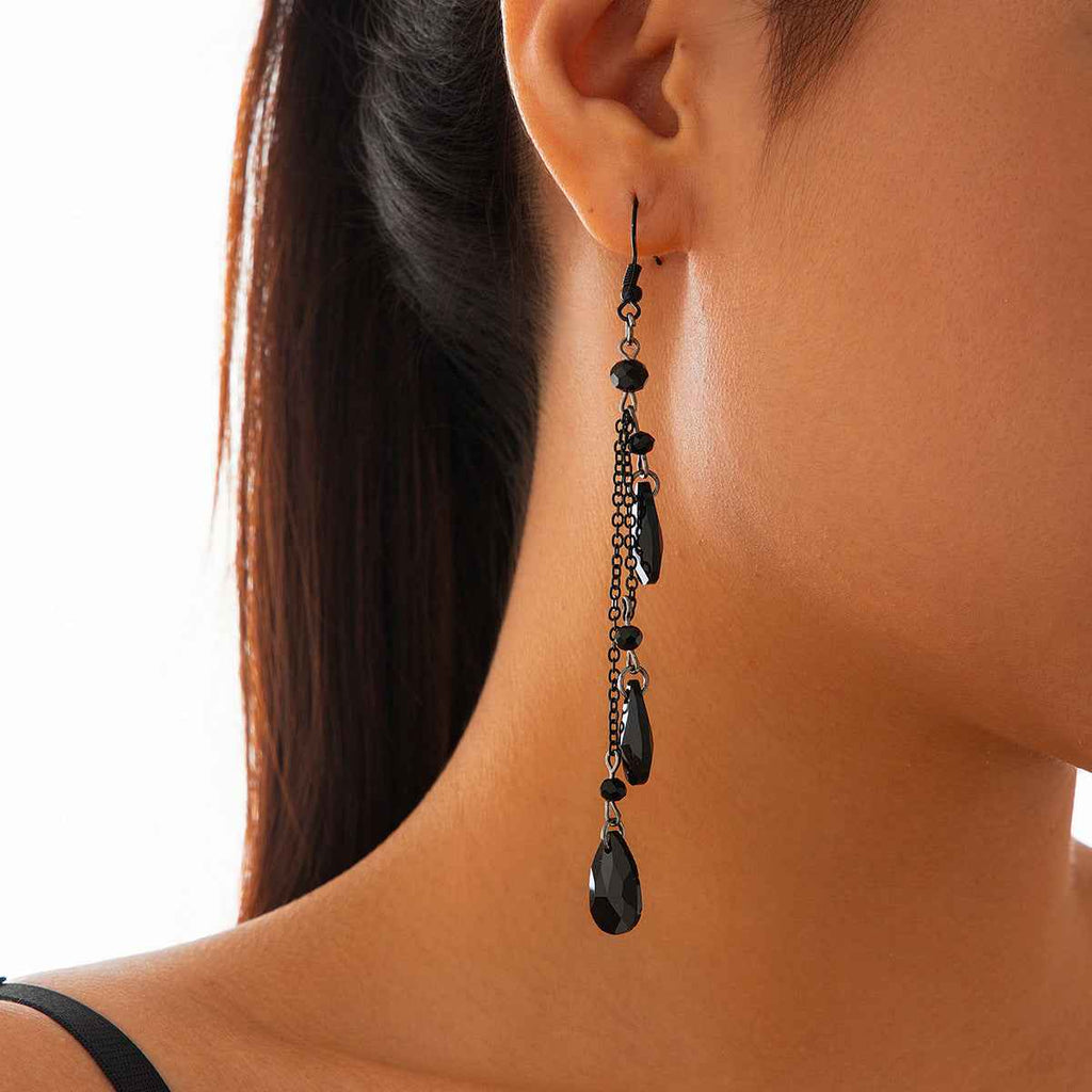 Fashionable Tassel Crystal Pendant Earrings - Halloween Dance Diamond Blood Drop Earrings for Women-Casual Fashion - The Artisan's Wardrobe