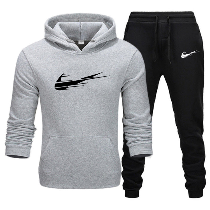 Printed Fleece Hoodie Set for Men and Women - Casual Sports Autumn and Winter Fashion Pullover-Casual Fashion - The Artisan's Wardrobe