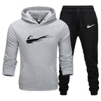 Printed Fleece Hoodie Set for Men and Women - Casual Sports Autumn and Winter Fashion Pullover-Casual Fashion - The Artisan's Wardrobe