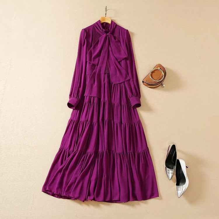 Advanced Purple Long Skirt Dress - Light Luxury Fashion in New Style-Casual Fashion - The Artisan's Wardrobe