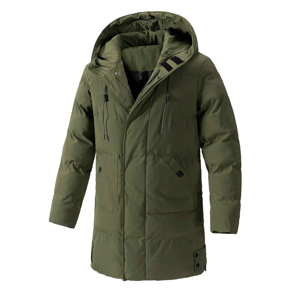 Winter Plus Size Men's Winter Cotton Jacket - Korean Casual Fashion Versatile Medium Long Design-Casual Fashion - The Artisan's Wardrobe