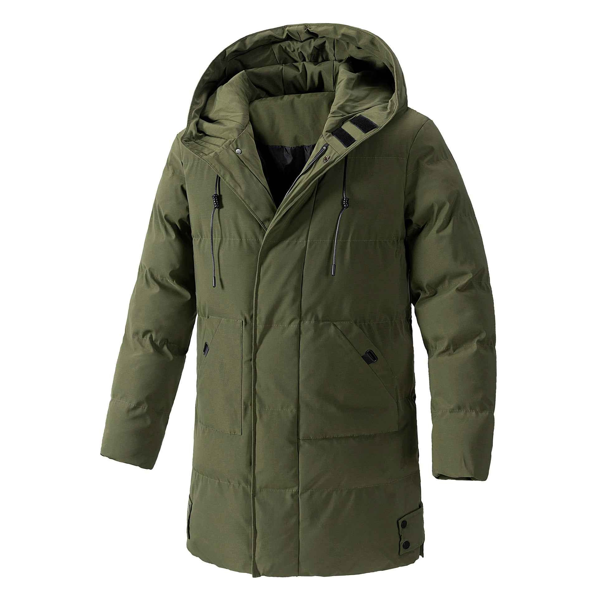 Winter Plus Size Men's Winter Cotton Jacket - Korean Casual Fashion Versatile Medium Long Design-Casual Fashion - The Artisan's Wardrobe