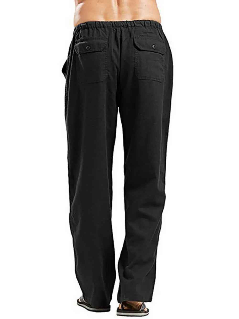 Men's Plus Size Drawstring Pants - Straight Leg Full Size Comfort-Casual Fashion - The Artisan's Wardrobe
