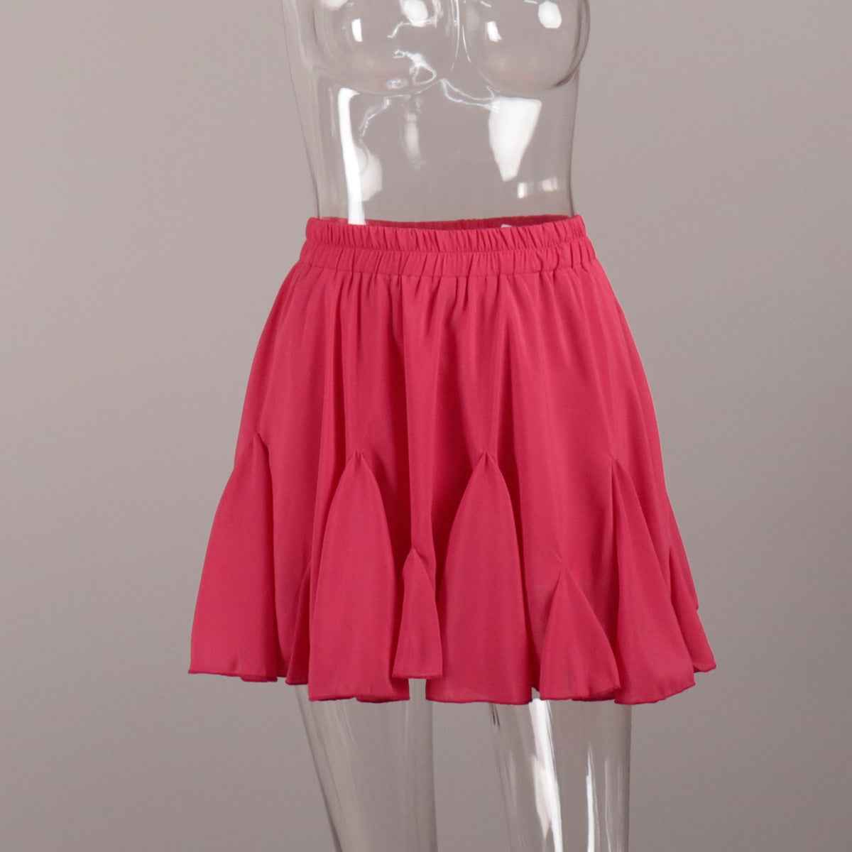 Splicing Black Fungus Pleated Mini Skirt - European and American Street Trend-Casual Fashion - The Artisan's Wardrobe