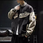 Deer Skin Baseball Jacket for Men – Trendy Japanese Loose Retro Style Spring & Autumn Windproof Sports Wear-Casual Fashion - The Artisan's Wardrobe