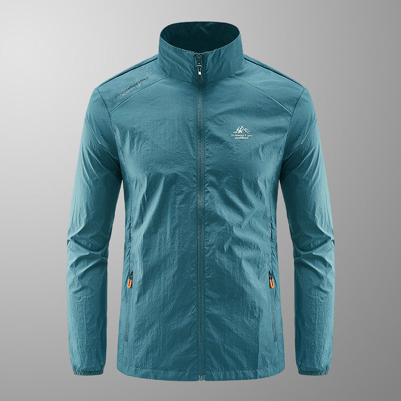 Summer Ice Silk Quick Drying Men's Sun Protection Jacket with Stand Up Collar for Outdoor Sports-Casual Fashion - The Artisan's Wardrobe