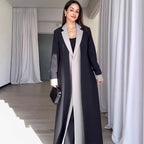 Long Length Women's Trench Coat with Suit Collar and Patchwork Contrasting Colors for Temperament and Commuting-Casual Fashion - The Artisan's Wardrobe
