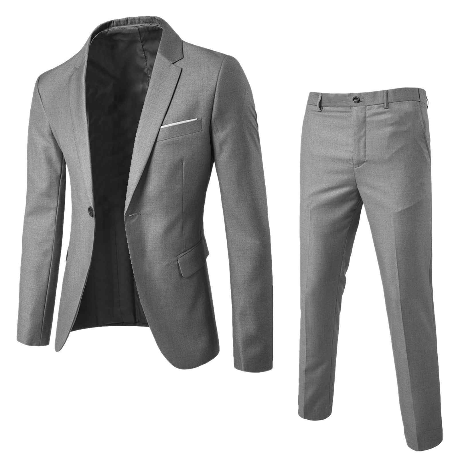 Men's Two-Piece Formal Suit - Korean Version Business Professional Wedding Dress for Groom and Groomsman-Casual Fashion - The Artisan's Wardrobe