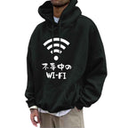 Fleece Hoodie with Pocket Drawstring and Plain Color Letter Print-Casual Fashion - The Artisan's Wardrobe