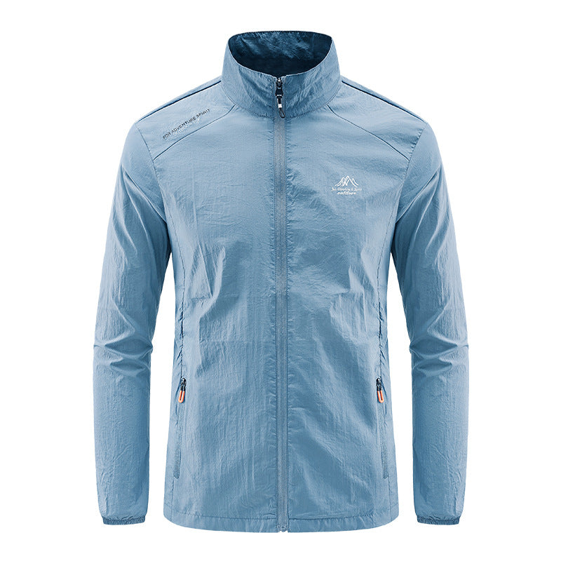 Summer Ice Silk Quick Drying Men's Sun Protection Jacket with Stand Up Collar for Outdoor Sports-Casual Fashion - The Artisan's Wardrobe