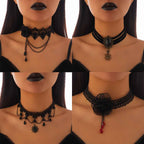 Pumpkin Festival Spider Web Necklace with Water Drop Crystal for Spicy Girls-Casual Fashion - The Artisan's Wardrobe