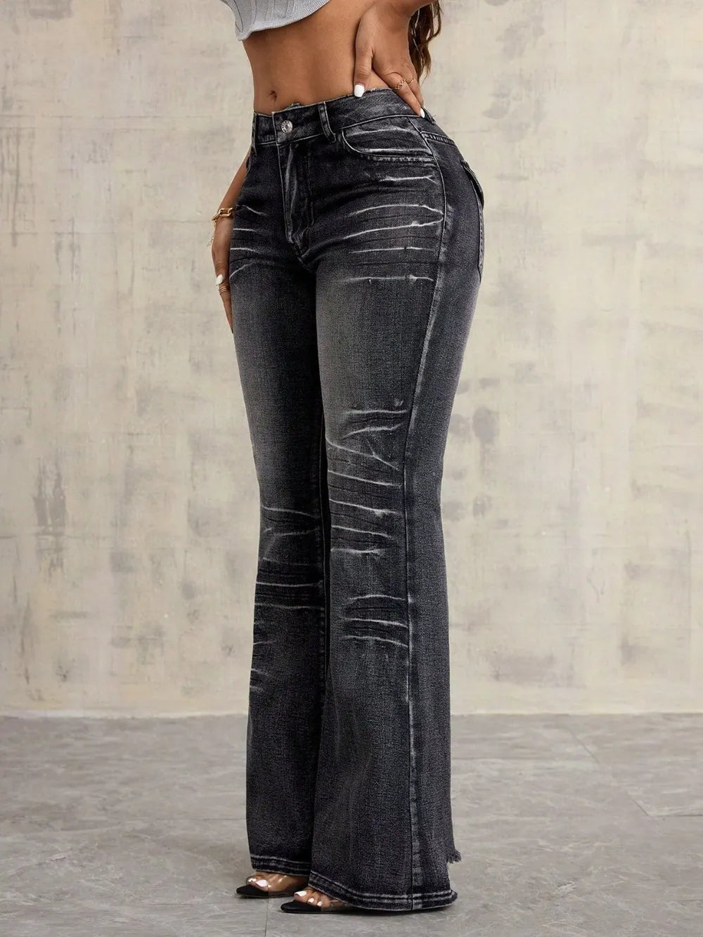 High Waist Bootcut Jeans-Casual Fashion - The Artisan's Wardrobe