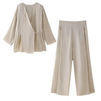 Spring Split Suit Jacket Wide Pants - Stylish New Look for Spring-Casual Fashion - The Artisan's Wardrobe