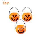 3-Pack Halloween Pumpkin Buckets - 7-Inch Plastic Trick-or-Treat Candy Holders & Home Decor-Casual Fashion - The Artisan's Wardrobe