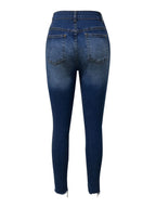 Distressed Skinny Jeans with Pockets-Casual Fashion - The Artisan's Wardrobe