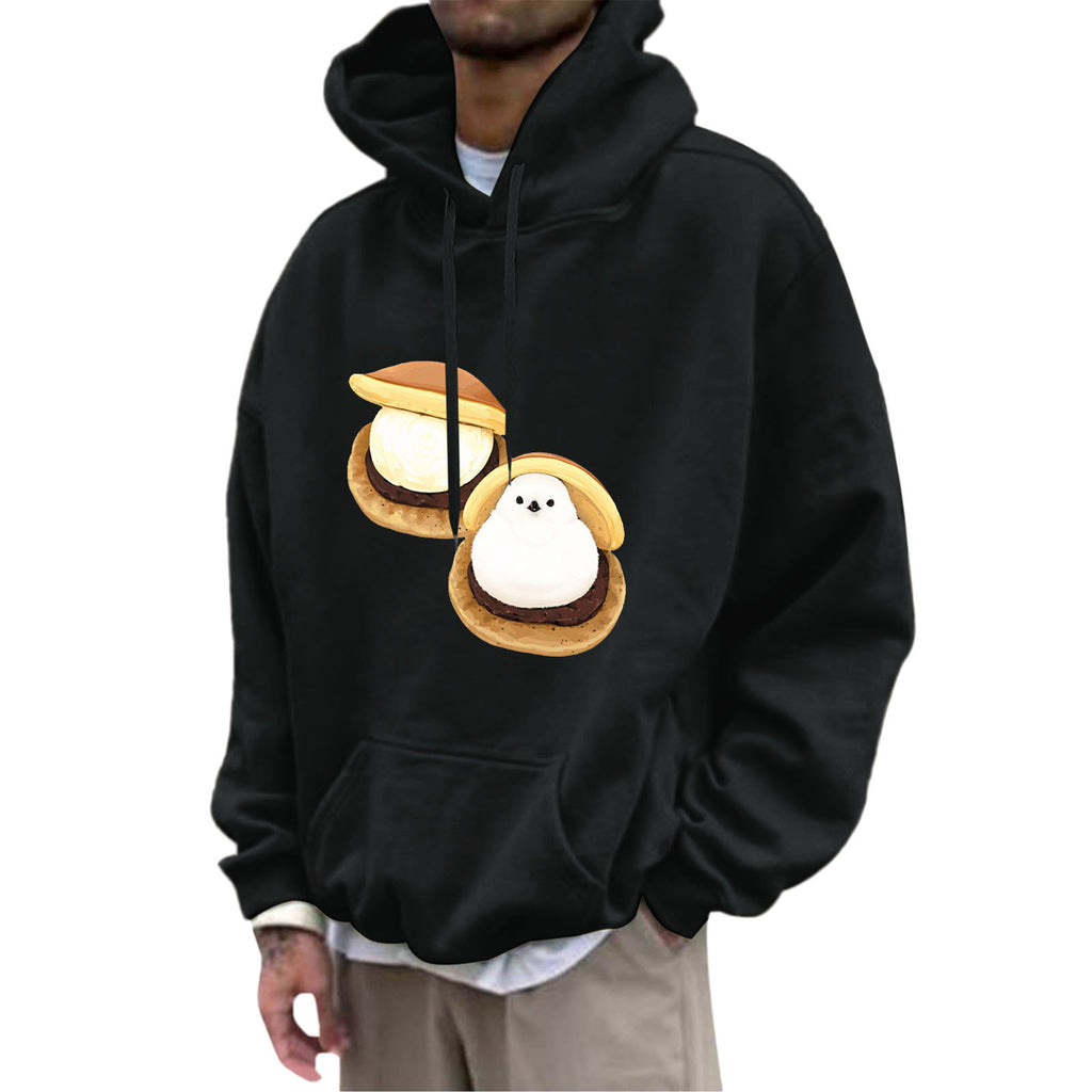 Fleece Hoodie with Pocket Drawstring and Plain Color Letter Print-Casual Fashion - The Artisan's Wardrobe