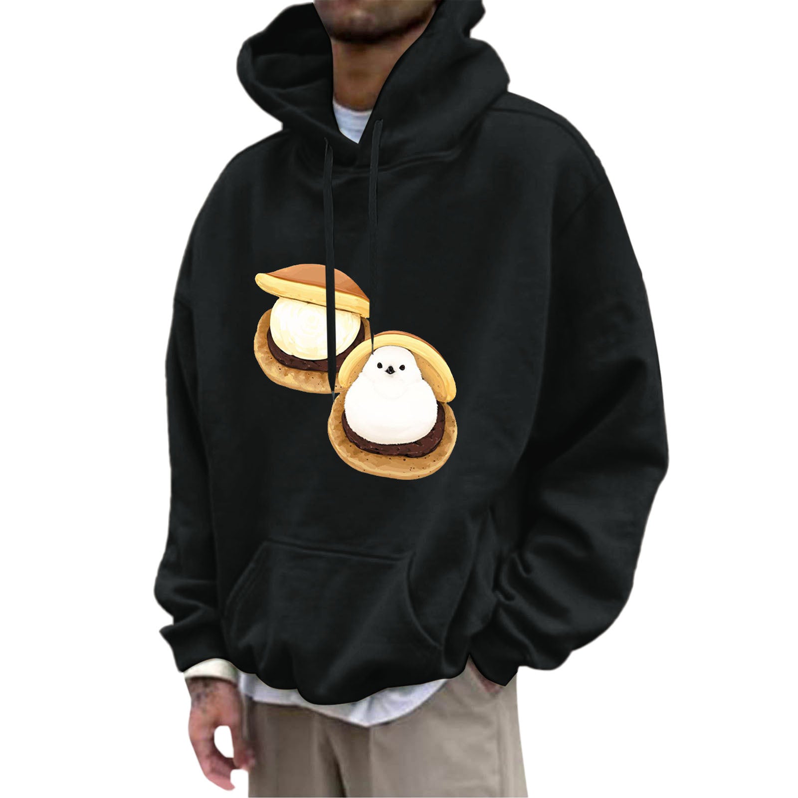 Fleece Hoodie with Pocket Drawstring and Plain Color Letter Print-Casual Fashion - The Artisan's Wardrobe