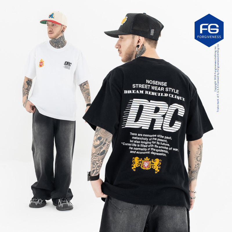 Men's Casual Letter Print T-Shirt - Loose Fit Short Sleeve Fashion Clothing-Casual Fashion - The Artisan's Wardrobe
