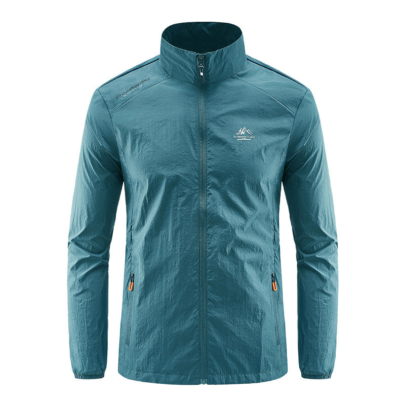 Summer Ice Silk Quick Drying Men's Sun Protection Jacket with Stand Up Collar for Outdoor Sports-Casual Fashion - The Artisan's Wardrobe