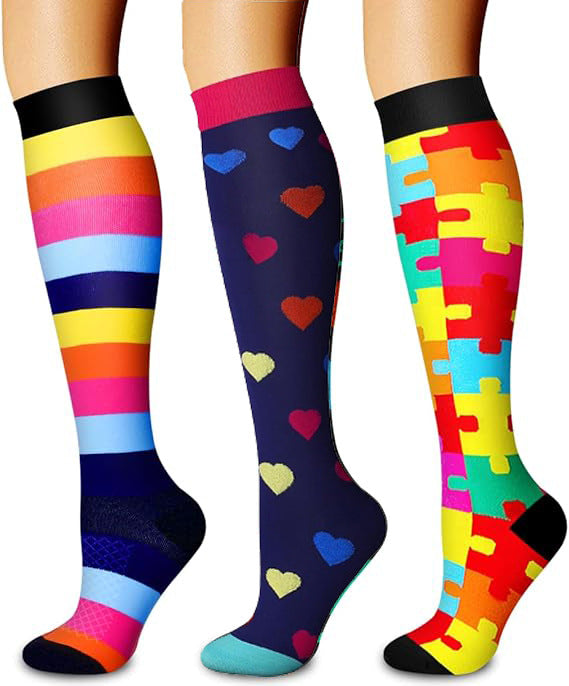 Sports Compression Socks for Skipping Rope, Cycling, and Athletic Performance-Casual Fashion - The Artisan's Wardrobe