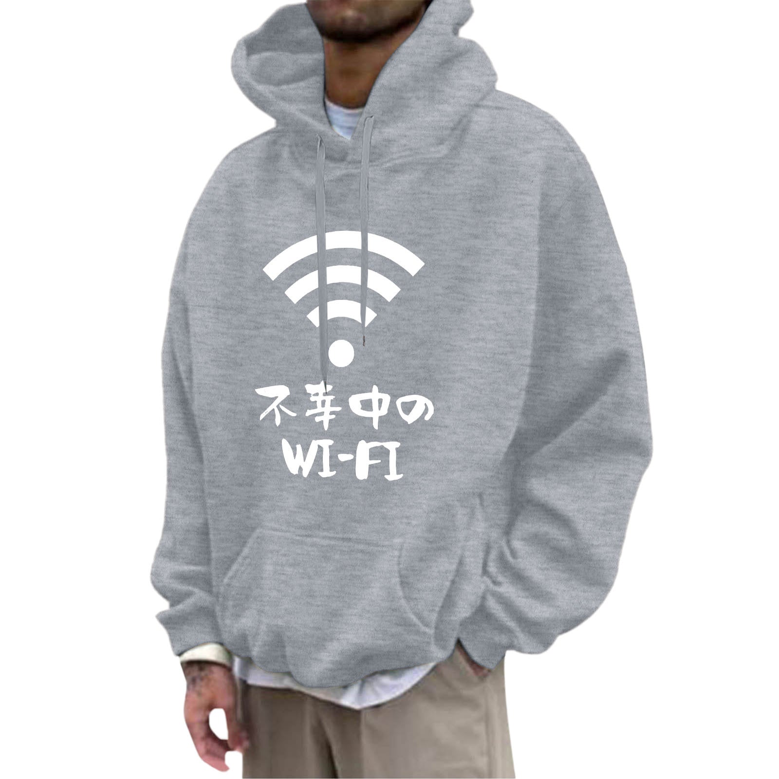 Fleece Hoodie with Pocket Drawstring and Plain Color Letter Print-Casual Fashion - The Artisan's Wardrobe