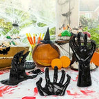 Gothic Halloween Wall Decor: 12-Pack Bat Sticker Wall Hangings with Spooky Hands & Lit Candles-Casual Fashion - The Artisan's Wardrobe