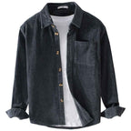 Autumn and Winter Men's Corduroy Long Sleeve Shirt - Simple, Casual, Trendy, Retro Style-Casual Fashion - The Artisan's Wardrobe