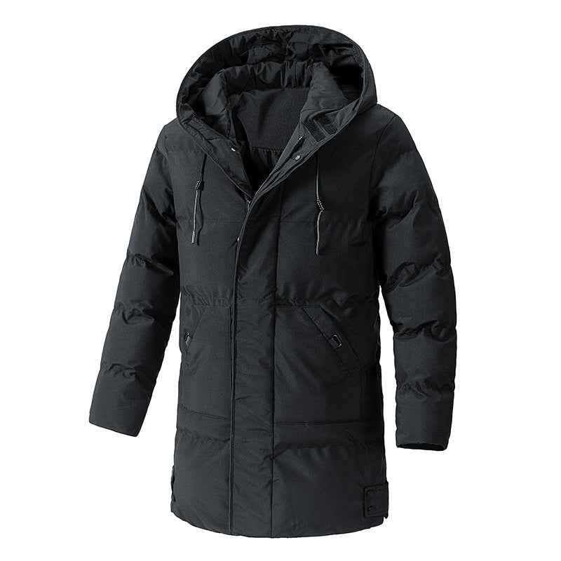 Winter Plus Size Men's Winter Cotton Jacket - Korean Casual Fashion Versatile Medium Long Design-Casual Fashion - The Artisan's Wardrobe