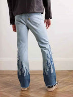 Men's Flame Pattern Cargo Jeans for a Bold Street Style-Casual Fashion - The Artisan's Wardrobe