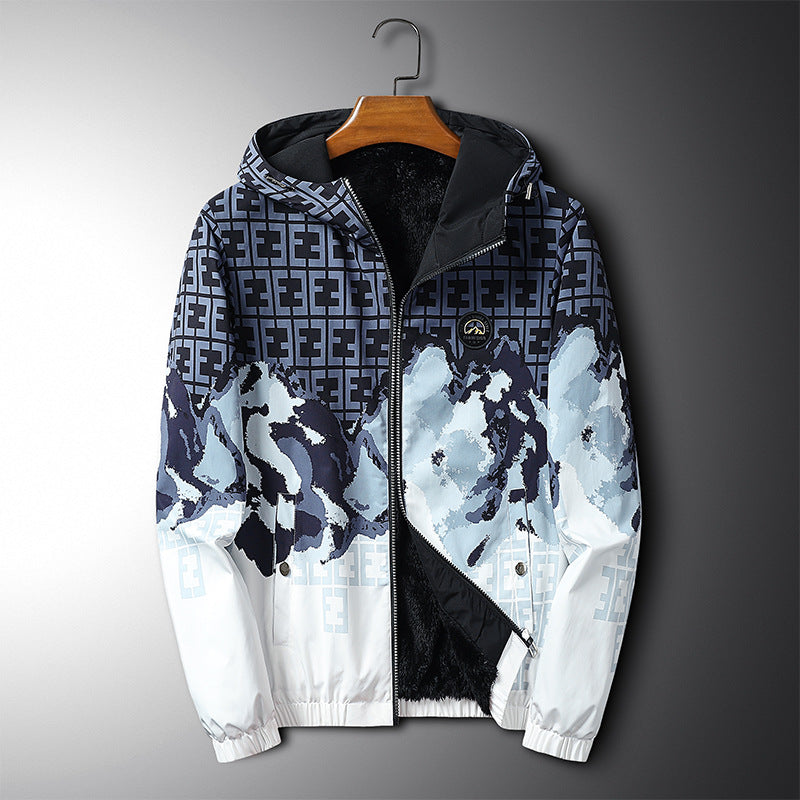 Men's Hooded Velvet Jacket - Casual Cotton Blend Couple's Jacket In Stock on Amazon-Casual Fashion - The Artisan's Wardrobe