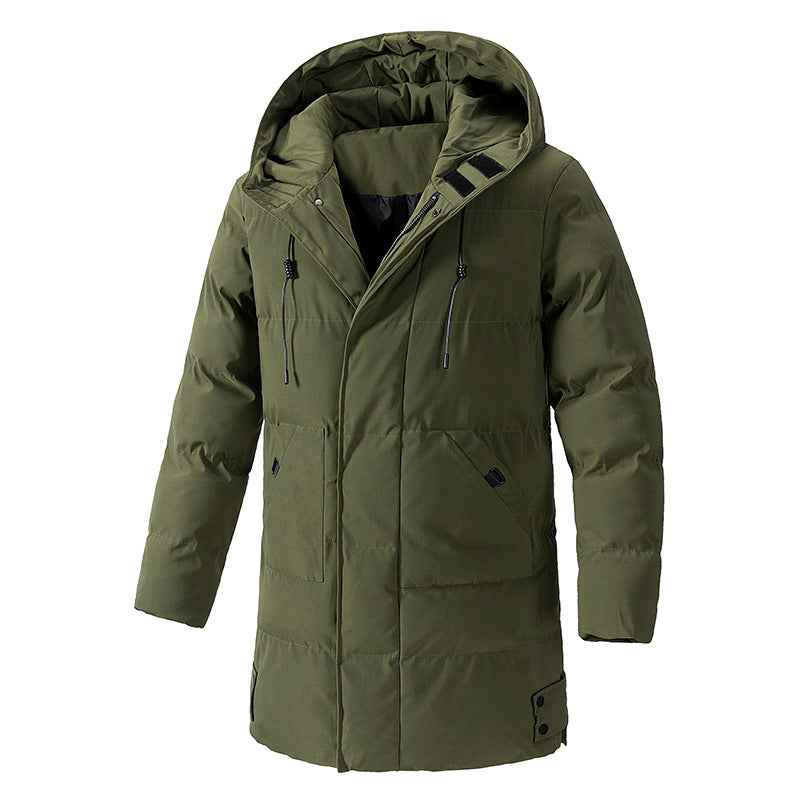 Winter Plus Size Men's Winter Cotton Jacket - Korean Casual Fashion Versatile Medium Long Design-Casual Fashion - The Artisan's Wardrobe
