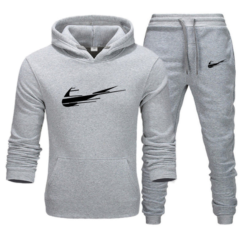 Printed Fleece Hoodie Set for Men and Women - Casual Sports Autumn and Winter Fashion Pullover-Casual Fashion - The Artisan's Wardrobe