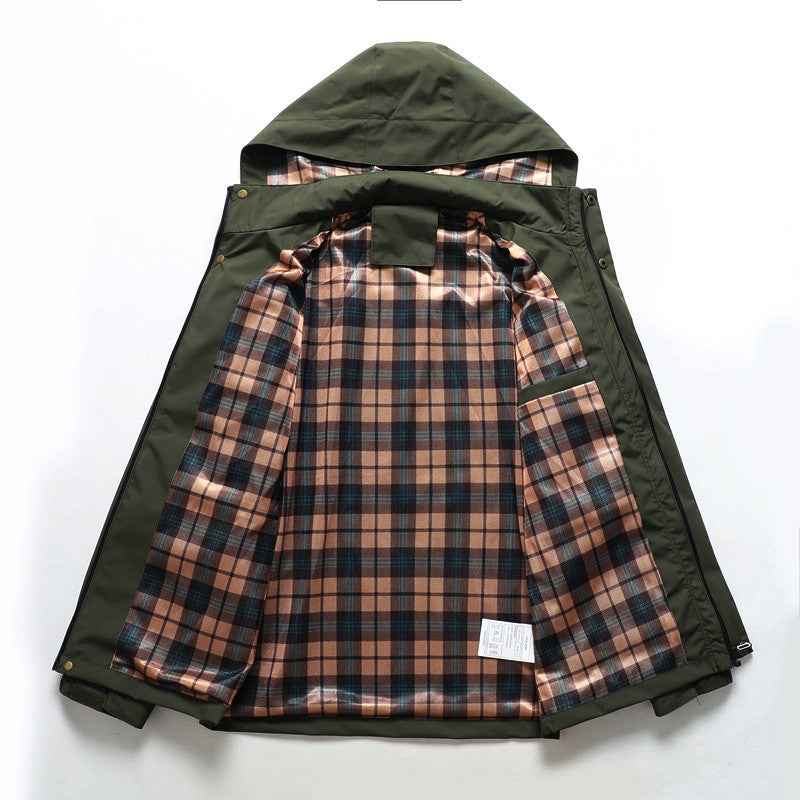 Men's Lightweight Waterproof Windbreaker Jacket - Spring and Autumn Hooded Outdoor Windproof Jacket for Hiking-Casual Fashion - The Artisan's Wardrobe