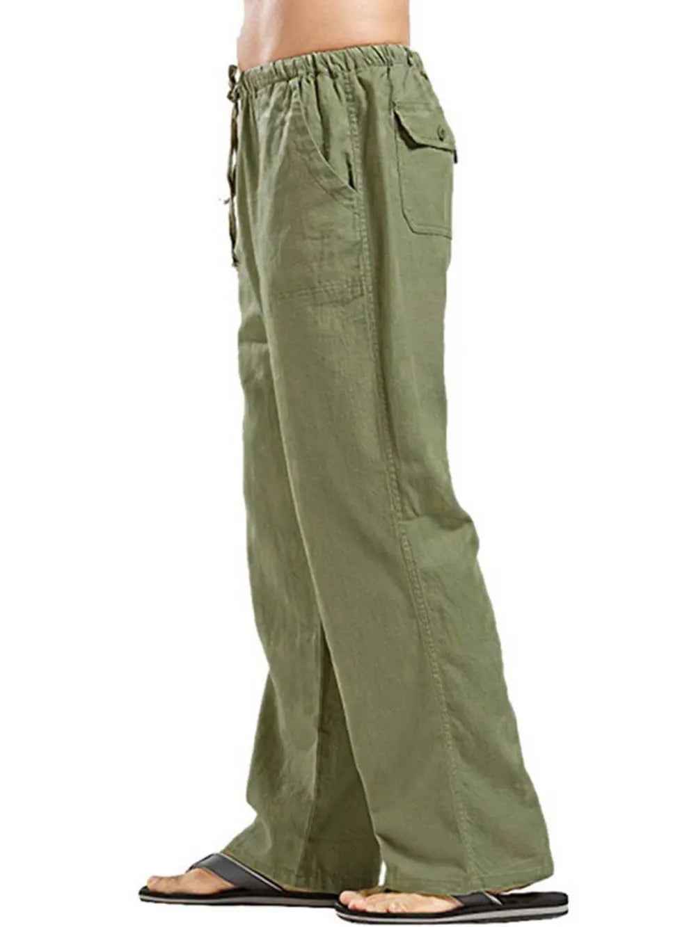 Men's Plus Size Drawstring Pants - Straight Leg Full Size Comfort-Casual Fashion - The Artisan's Wardrobe
