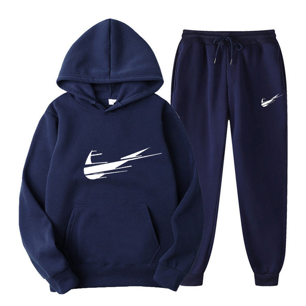 Men's and Women's Fleece Hoodies Sports Suit - Trendy Casual Pullover and Printed Sweatpants Set-Casual Fashion - The Artisan's Wardrobe