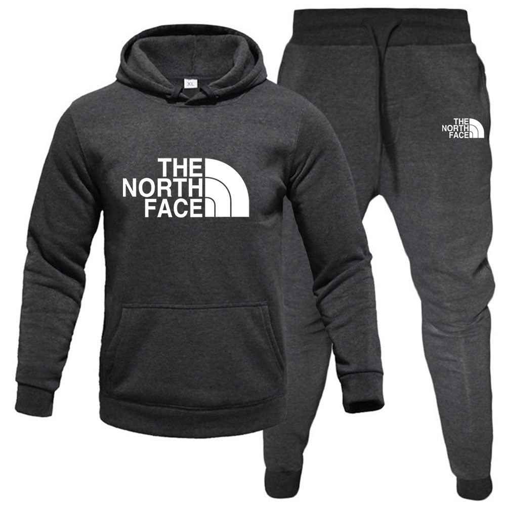 Men's Fleece Hoodie Sweatshirt Set - Printed Casual Sports Set-Casual Fashion - The Artisan's Wardrobe