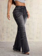 High Waist Bootcut Jeans-Casual Fashion - The Artisan's Wardrobe
