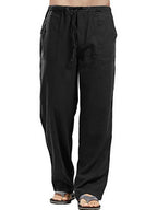 Men's Plus Size Drawstring Pants - Straight Leg Full Size Comfort-Casual Fashion - The Artisan's Wardrobe