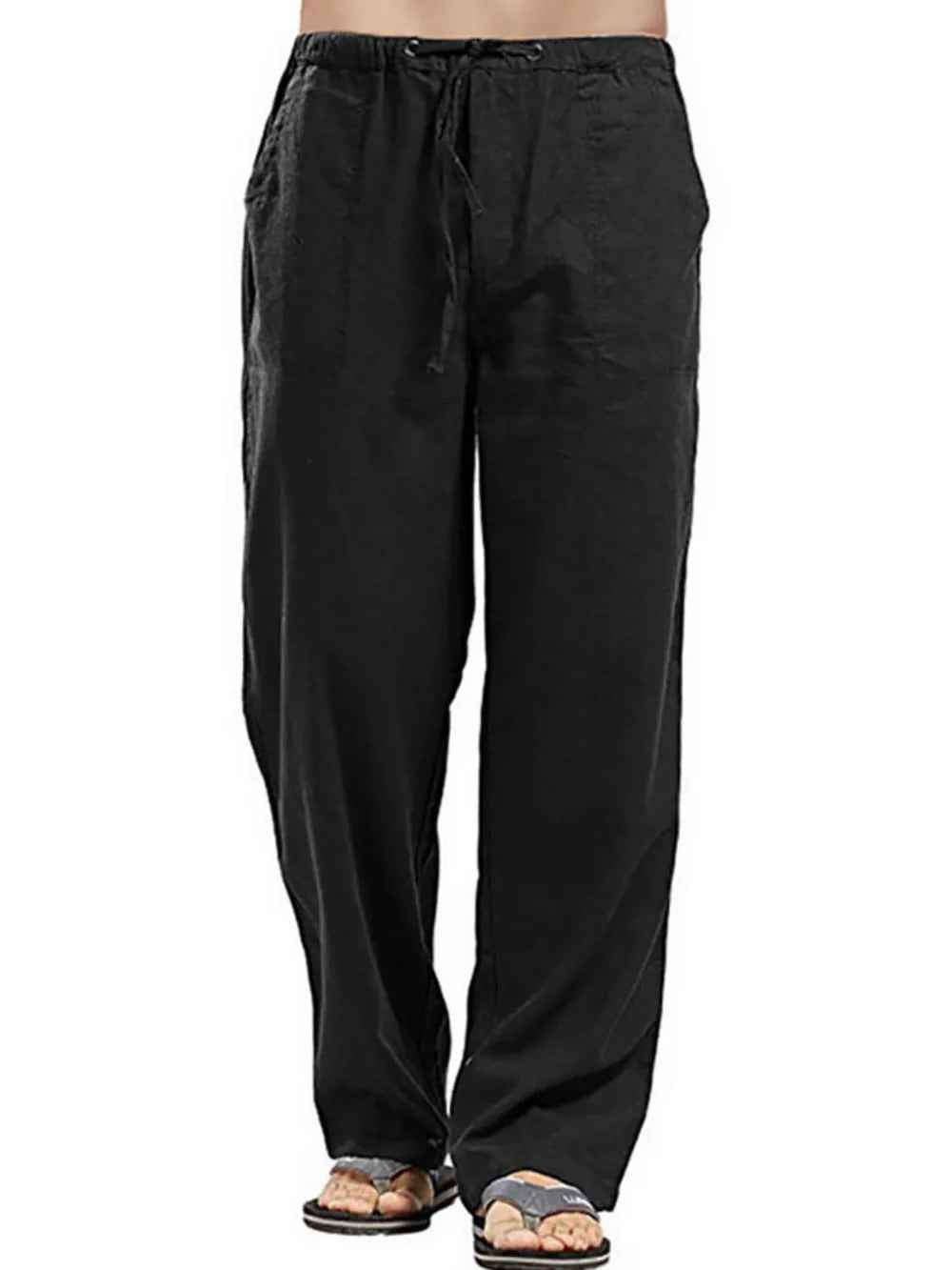 Men's Plus Size Drawstring Pants - Straight Leg Full Size Comfort-Casual Fashion - The Artisan's Wardrobe