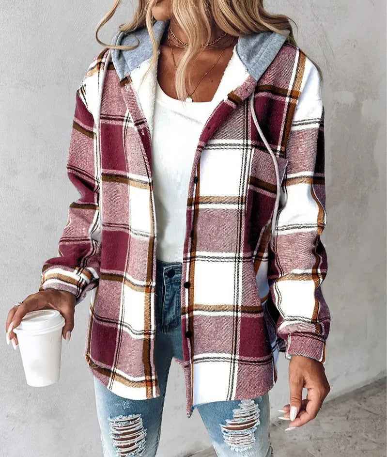 Women's Plaid Jacket - Large Style for Autumn and Winter-Casual Fashion - The Artisan's Wardrobe